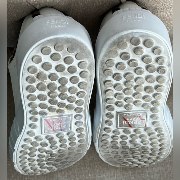 FENDI FORCE White Canvas Women's Sneakers - Picture 7 of 15